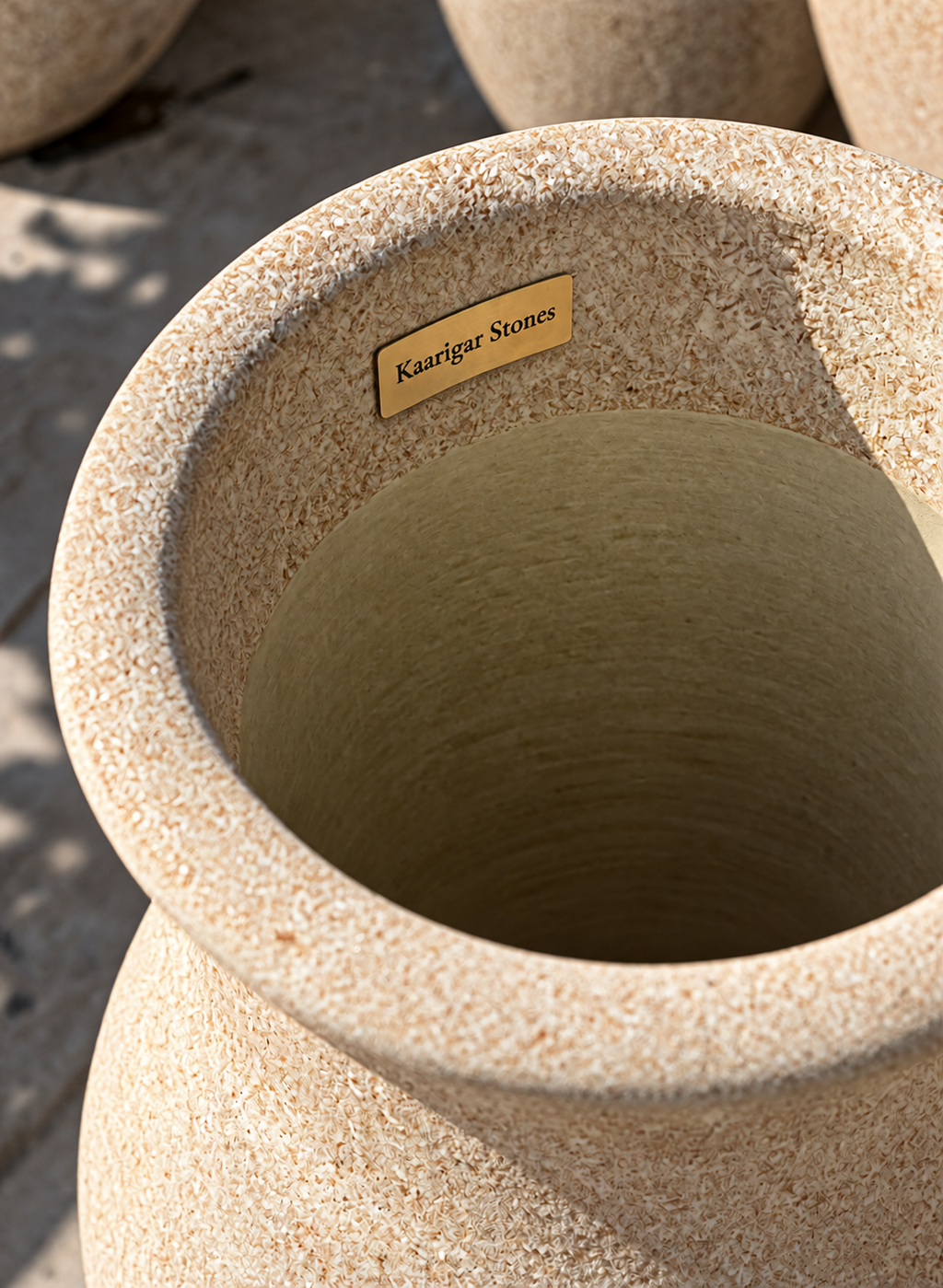 Rust textured vase detail