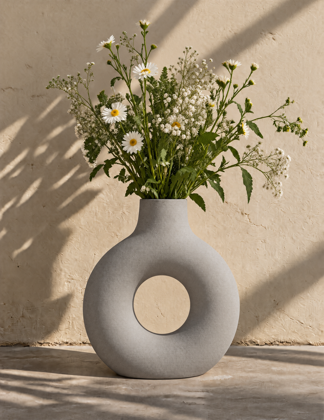 Sculptural vase with wildflowers alternate view