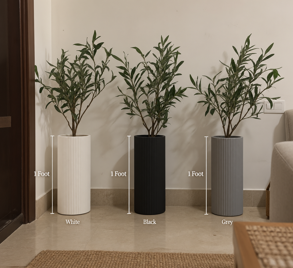 White black and grey planter colours